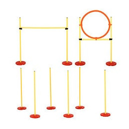 Agility Sport Pour Chiens Équipement Complet Haies, Slalom + Sac De Transport Jaune