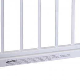 Barrière De Sécurité Longueur Réglable Dim. 72-82l X 76h Cm Sans Perçage Métal Plastique Blanc