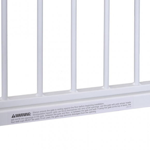 Barrière De Sécurité Longueur Réglable Dim. 72-82l X 76h Cm Sans Perçage Métal Plastique Blanc