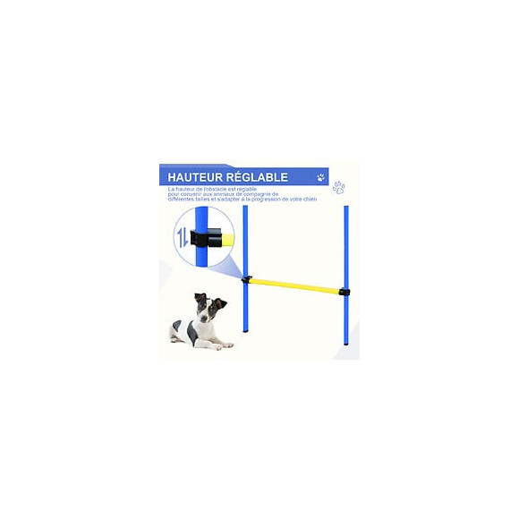 Agility Sport Pour Chiens Équipement Complet Obstacle, Tunnel, Slalom, Zone Repos + Sac De Transport Bleu Jaune