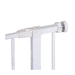 Barrière De Sécurité Longueur Réglable Dim. 72-82l X 76h Cm Sans Perçage Métal Plastique Blanc