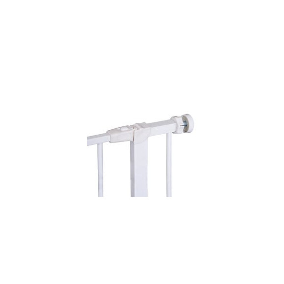 Barrière De Sécurité Longueur Réglable Dim. 72-82l X 76h Cm Sans Perçage Métal Plastique Blanc