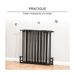 Barrière De Sécurité Parc Enclos Chien Modulable Pliable Porte Verrouillable Intégrée 300l Max. X 76h Cm Métal Pp Noir