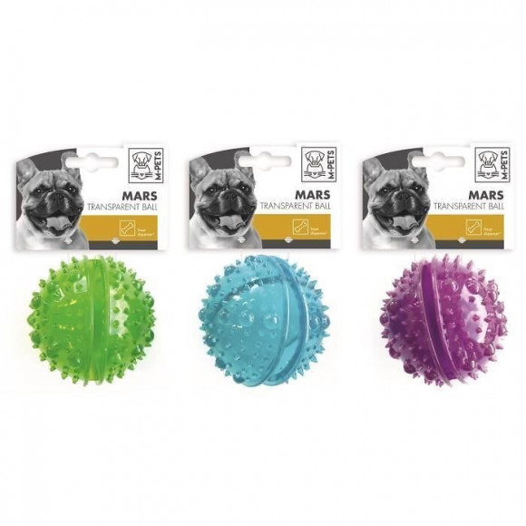 M-pets Balle Transparente Distributrice Mars - 8cm - Divers Coloris - Pour Chien