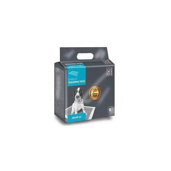 M Pets 15 Coussins Dentrainement Chiot Au Carbone - Anti Odeurs - 60 X 60 Cm - Gris