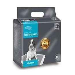 M Pets 15 Coussins Dentrainement Chiot Au Carbone - Anti Odeurs - 60 X 60 Cm - Gris