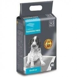 M Pets 30 Coussins Dentrainement Chiot Au Carbone - Anti Odeurs - 33 X 45 Cm - Gris