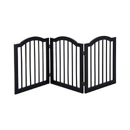Pawhut Barrière De Sécurité Barrière Modulable Pliable Pour Animaux De Compagnie Avec Pieds De Support Mdf Bois Dim. 154,5l