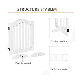 Barrière Modulable Pliable Barrière De Sécurité 154,5l X 61h Cm Mdf Blanc
