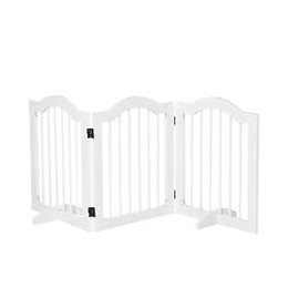 Barrière Modulable Pliable Barrière De Sécurité 154,5l X 61h Cm Mdf Blanc