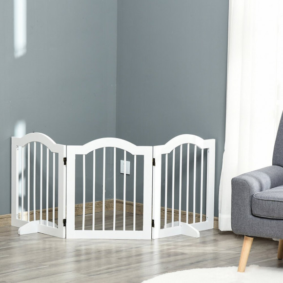 Barrière Modulable Pliable Barrière De Sécurité 154,5l X 61h Cm Mdf Blanc