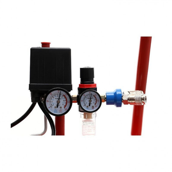 Dcraft - Compresseur À Huile - Capacité 100 L - Alimentation 230v/50hz - Débit 530 L - 2 Pistons - Rouge