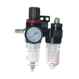 Dtools - Kit Pour Compresseur - Filtre Régulateur Lubrificateur - Ensemble De Traitement D'air Comprimé - Raccord Rapide 1/4"