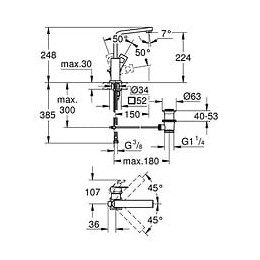 Mitigeur Lavabo Eurocube Taille L