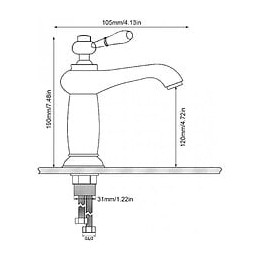 Mélangeur De Lavabo De Salle De Bain Noir Avec Détails En Céramique Vintage