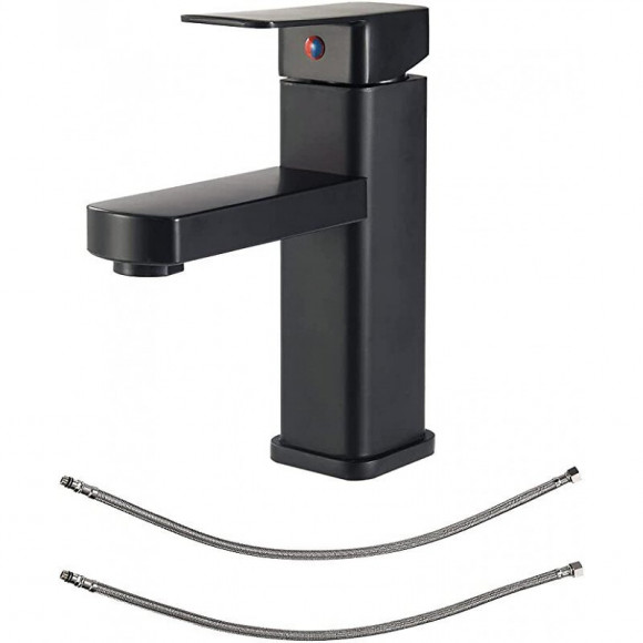 Mitigeur De Bain Pour Lavabo Carré Noir Mat