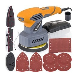 Power Tool - Ponceuse Excentrique Multifonction 1200 W De 7000 À 12000 Tours/min - Ø Disque 125 Mm - Adaptateur D'aspiration 