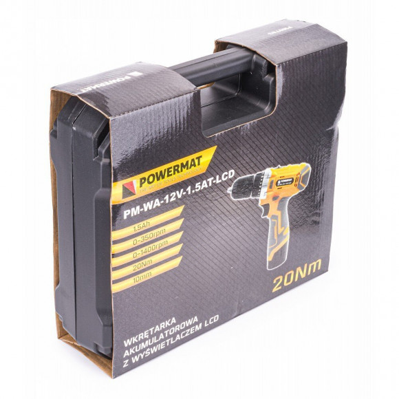 Power Tool - Perceuse-visseuse Sans Fil - Batterie 12v - Couple Max 20nm - Affichage Lcd - Poids 1.95kg - Jaune