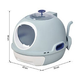 Maison De Toilette Portable Pour Chat Tiroir À Litière Coulissant Porte Battante Lucarne + Pelle Fournis Dim. 47l X 55l X 44h