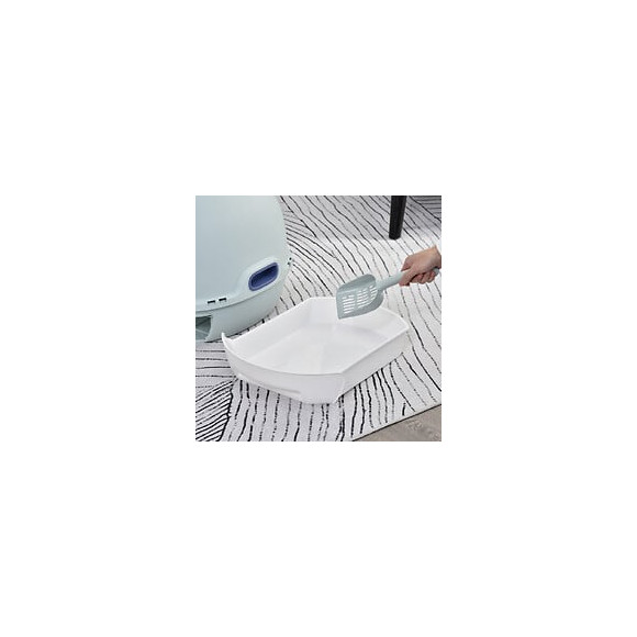 Maison De Toilette Portable Pour Chat Tiroir À Litière Coulissant Porte Battante Lucarne + Pelle Fournis Dim. 47l X 55l X 44h