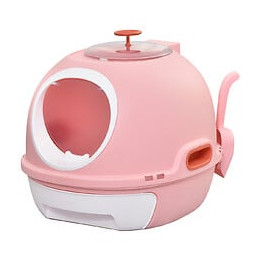 Maison De Toilette Portable Pour Chat Tiroir À Litière Coulissant Porte Battante Lucarne + Pelle Fournis Dim. 47l X 55l X 44h