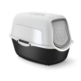 Bac A Litiere Sundis Rotho - L55,5xl40xh38,7 Cm - Noir Et Gris - Pour Chat