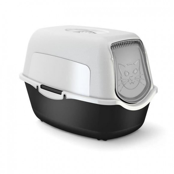 Bac A Litiere Sundis Rotho - L55,5xl40xh38,7 Cm - Noir Et Gris - Pour Chat