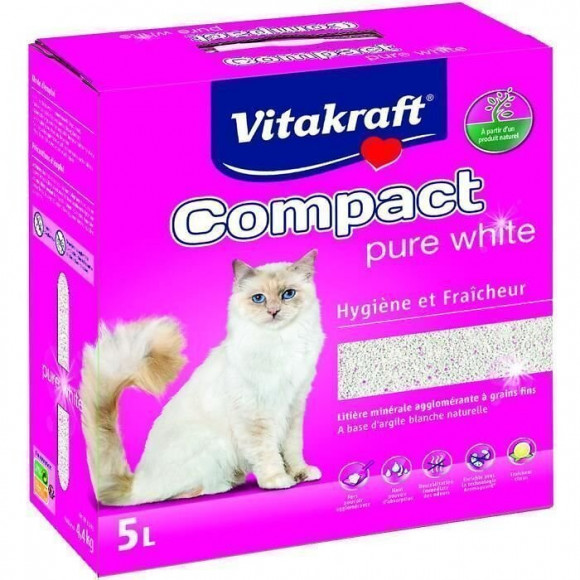 Vitakraft Litiere Compact Pure White - 5 L - Pour Chat