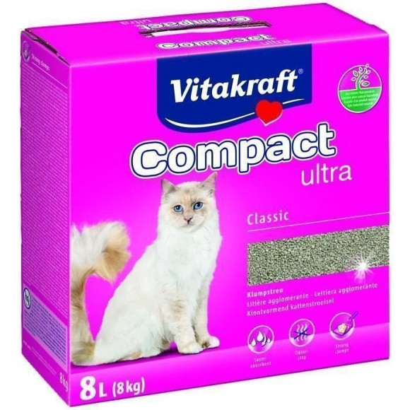 Vitakraft Litiere Compact Ultra - 8 L - Pour Chat