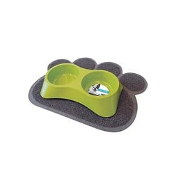 Mpets Tapis Sortie Maison De Toilette Paw - Pour Chat - 60x45cm - Gris