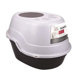 Mpets Maison De Toilette Tanta - 63x49x42 Cm - Noir Et Blanc - Pour Chat