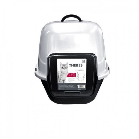 Mpets Maison De Toilette Thebes - Pour Chat - 50x42x47 Cm - Noir Et Blanche