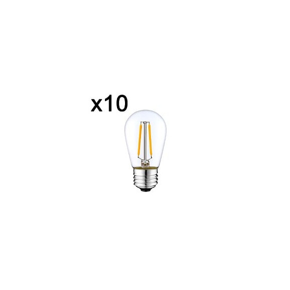 Lot De 10 Ampoules Xena Transparent Verre 2w H10cm