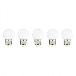 Lot De 5 Ampoules Led E27 Party Bulb White Blanc Plastique H7cm