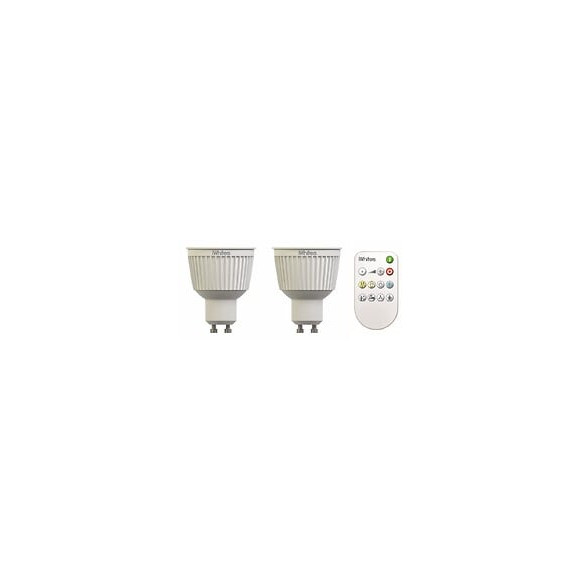Kit De 2 Ampoules Led Iwhites - Gu10 - 7w 345lm 2700k - Avec Télécommande
