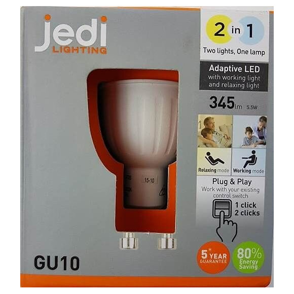 Ampoule Led 2en1 - Gu10 - 5,5w 345lm 2700/4200k