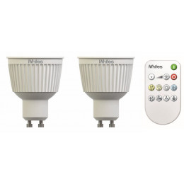 Kit De 2 Ampoules Led Iwhites - Gu10 - 7w 345lm 2700k - Avec Télécommande
