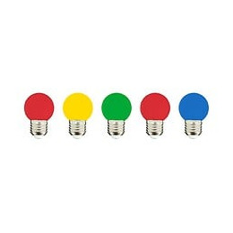 Lot De 5 Ampoules Led Party Bulb Color Multicolore Plastique H7cm