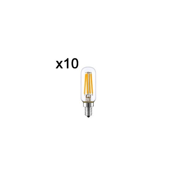 Lot De 10 Ampoules Led Pluton Transparent Verre 4w H9 Cm
