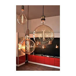 Globe Géant Ø200 Filament Led Spirale 6w E27 Blanc Doux 240lm Smokey