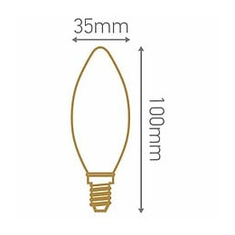 Flamme C35 Filament Led 3 Loops 3w E14 Blanc Chaud Dimmable Smoky