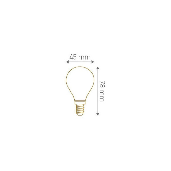 Sphérique G45 Filament Led 3 Loops 3w E14 2000k 90lm Dim Smokey