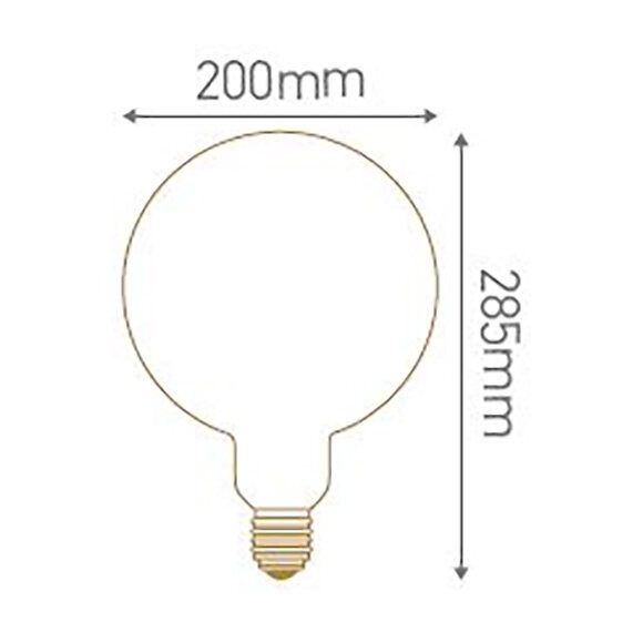 Globe Géant Ø200 Filament Led Spirale 6w E27 Blanc Doux 240lm Smokey