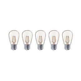 Lot De 5 Ampoules Led Part Bulb Filament Transparent Plastique H9cm