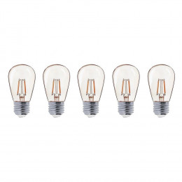 Lot De 5 Ampoules Led Part Bulb Filament Transparent Plastique H9cm