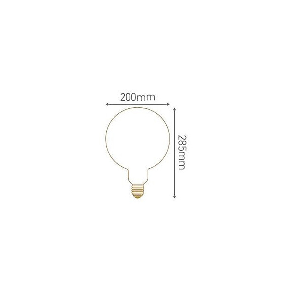 Globe Géant Ø200 Filament Led Spirale 6w E27 Blanc Doux 240lm Smokey