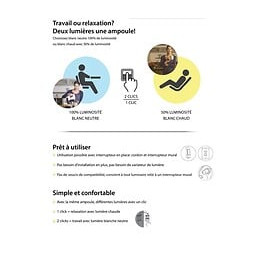 Ampoule Led 2en1 - E14 - 5,5w 350lm 2700/4200k