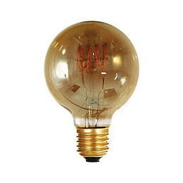 Ampoule Globe G80 Filament Led Torsadé 4w E27 Blanc Doux Smokey