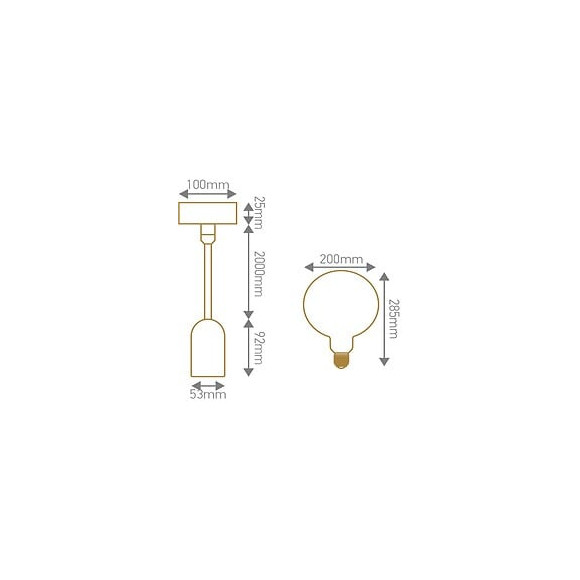 Kit: Ampoule Filament Torsadé Led + Suspension Béton