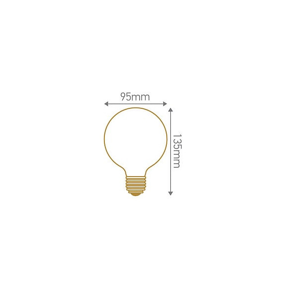 Ampoule Globe G95 Filament Led 4 Loops 4w E27 Blanc Doux Dimmable Ambrée